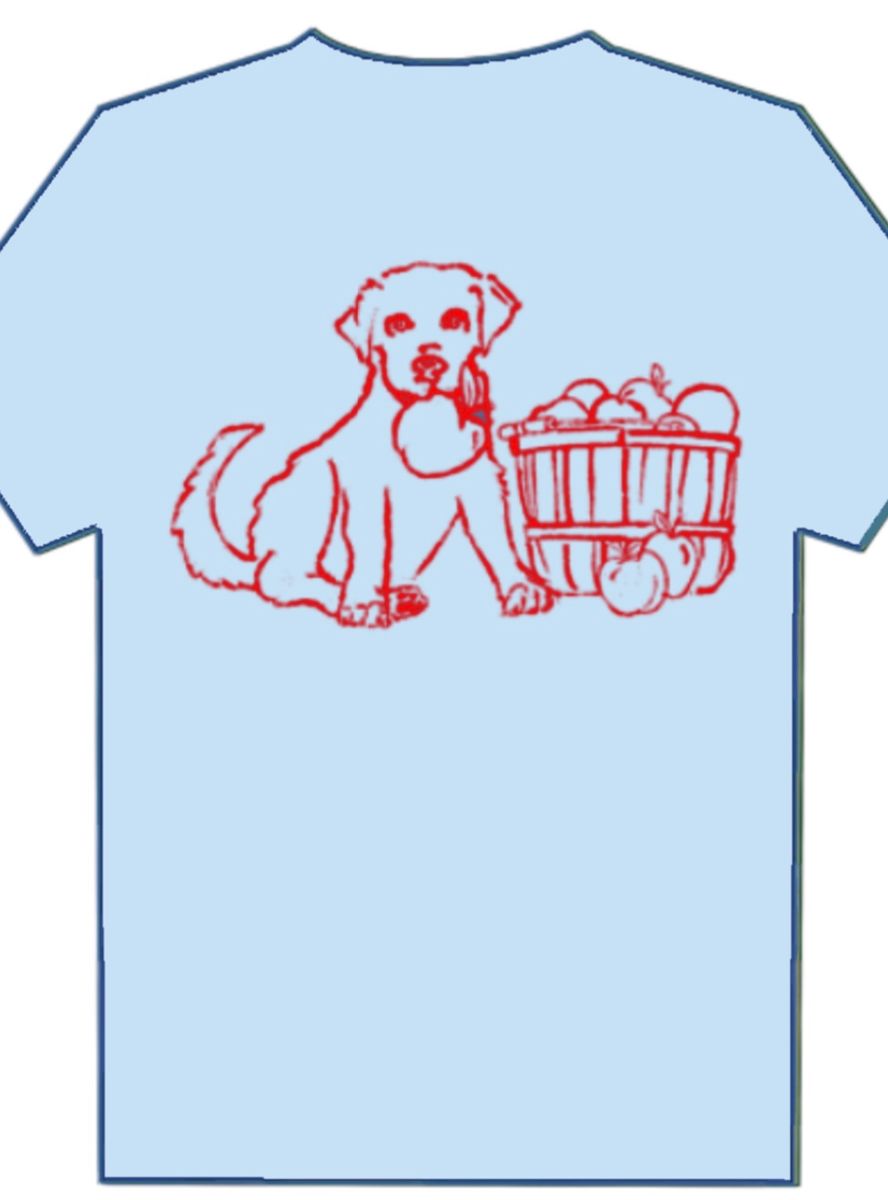 SS Light Blue Puppy with Apples T-Shirt