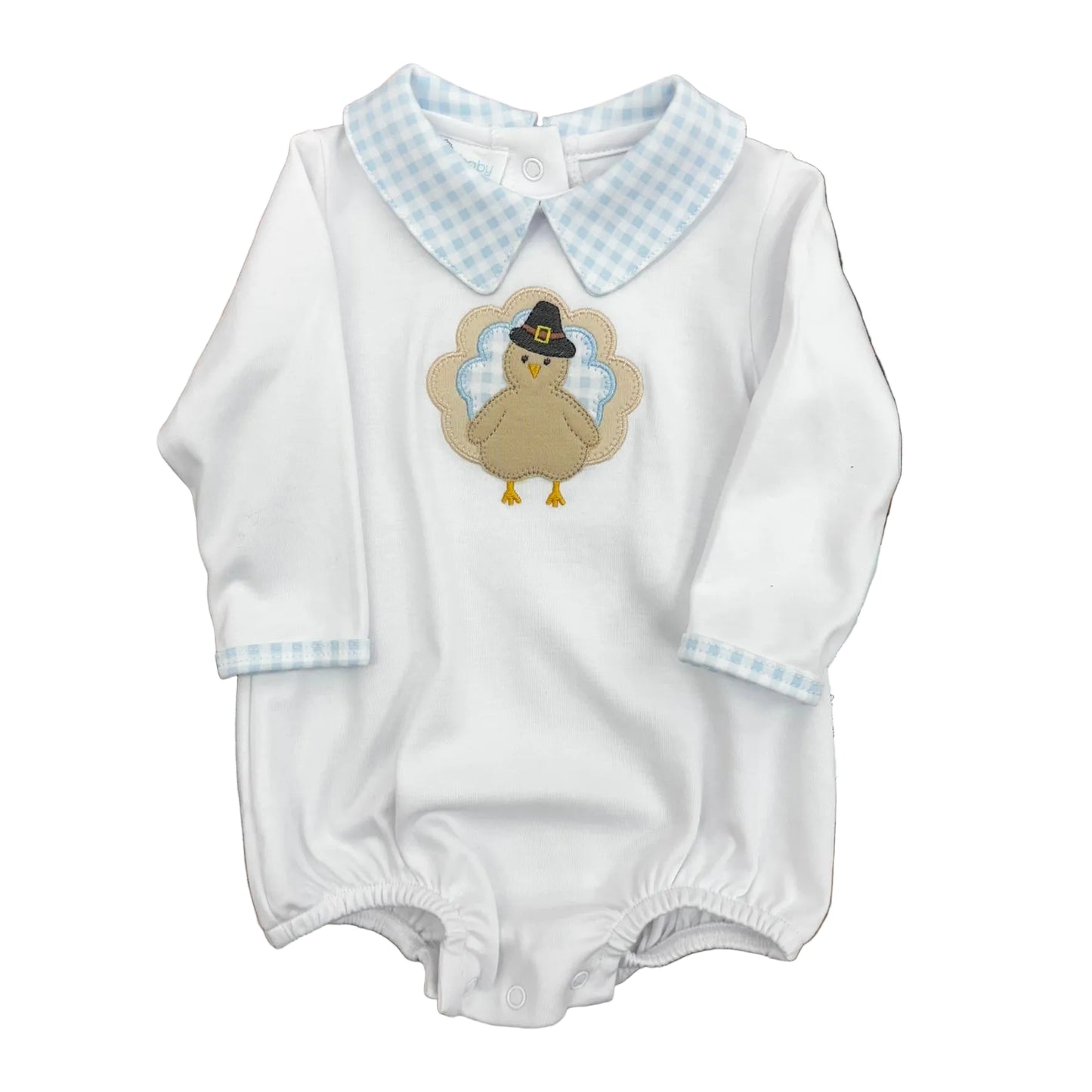 Pilgrim Pals Applique Collared Bubble - Blue