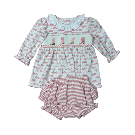 Boot Scootin Bows Smocked Bloomer Set
