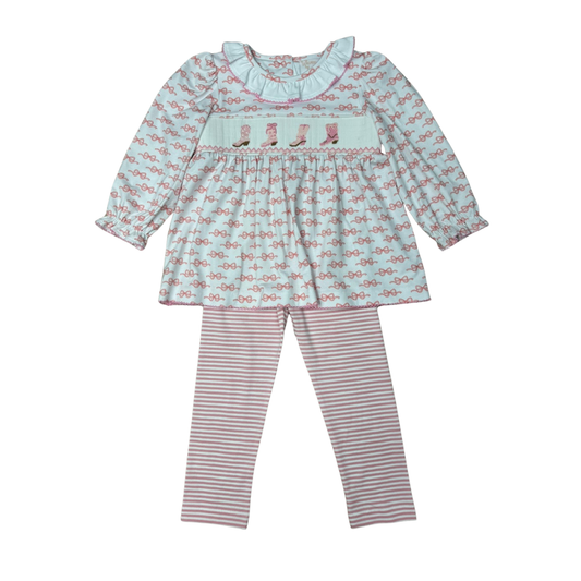 Boot Scootin Bows Smocked Pant Set