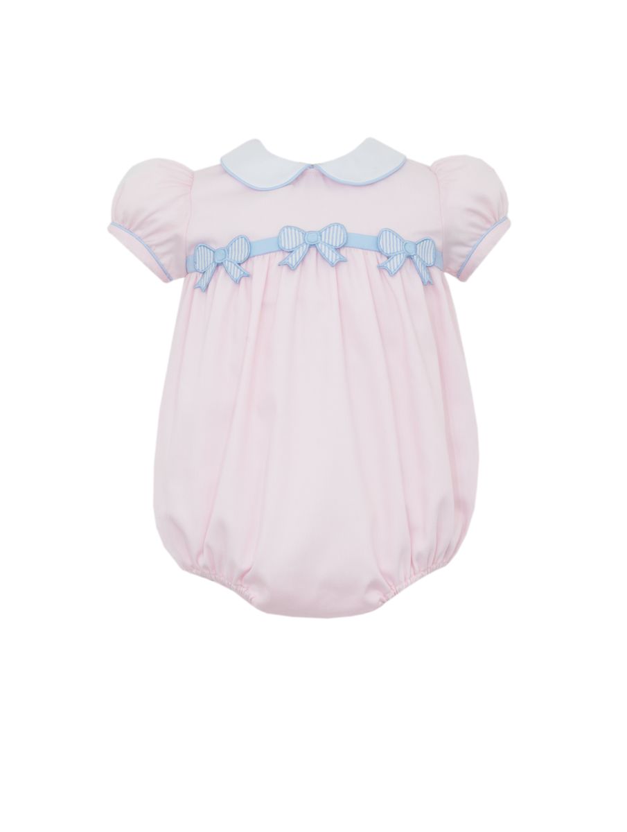 Pink Bubble with Blue Bow - Pink Pique