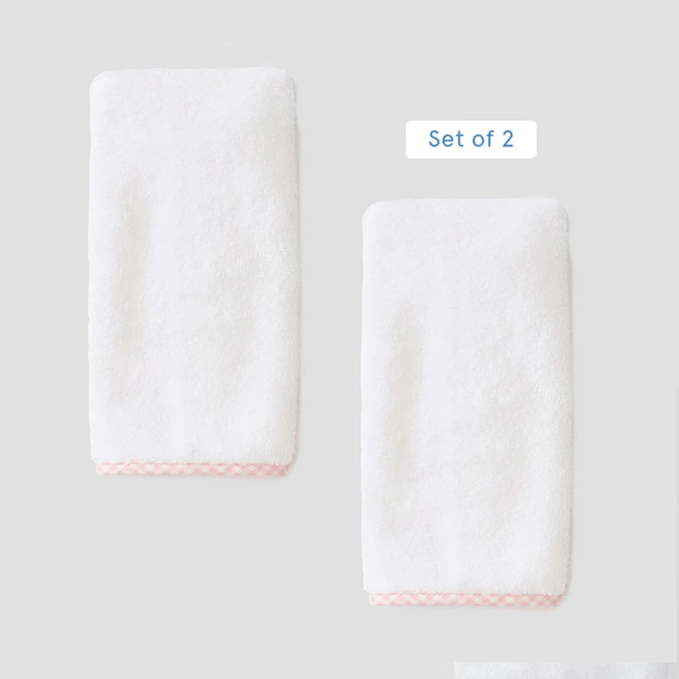 Burp Cloths (pair) -Light Pink Gingham on White