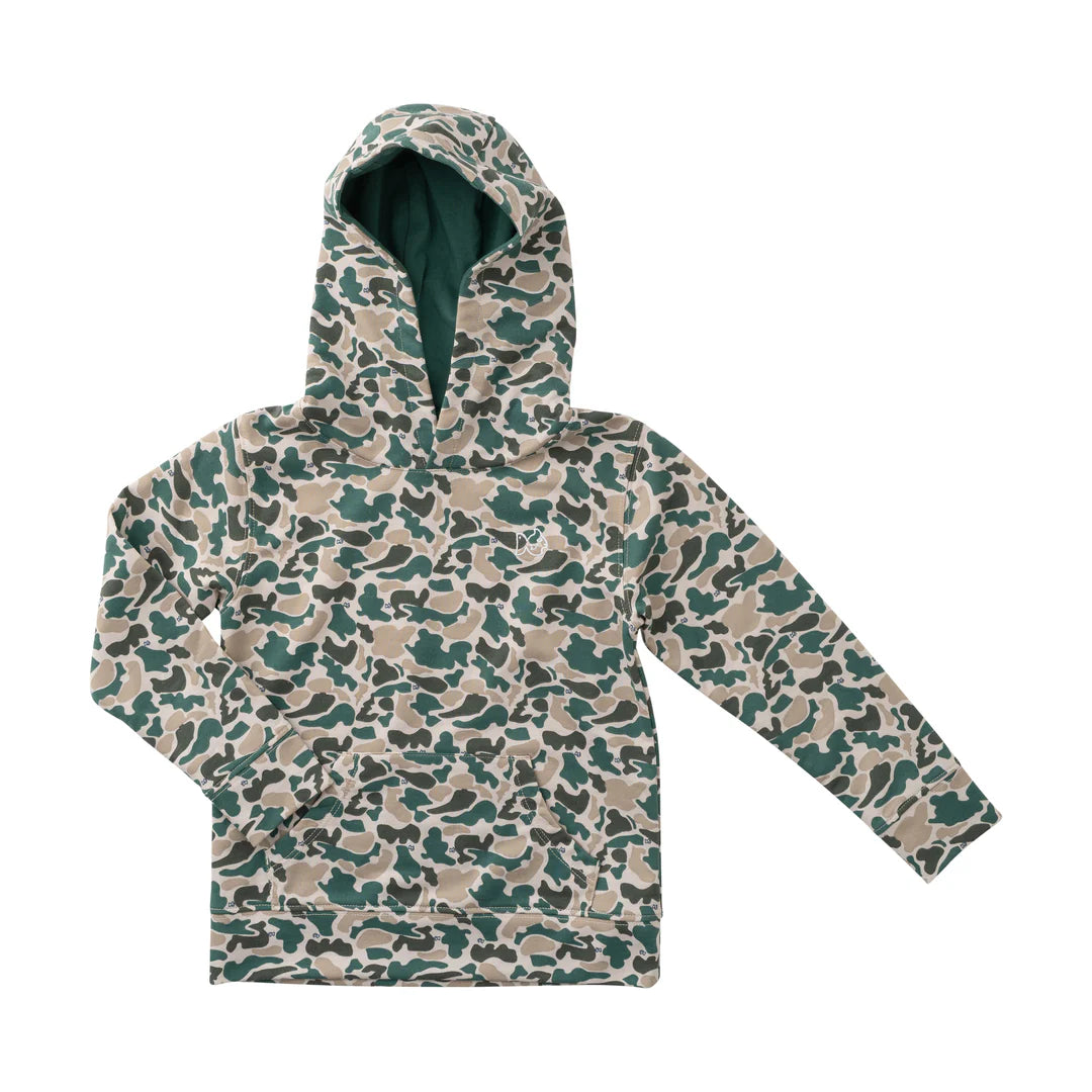 Spinnerbait Sweatshirt in Neutral Camo with Swordfish Outline on Back