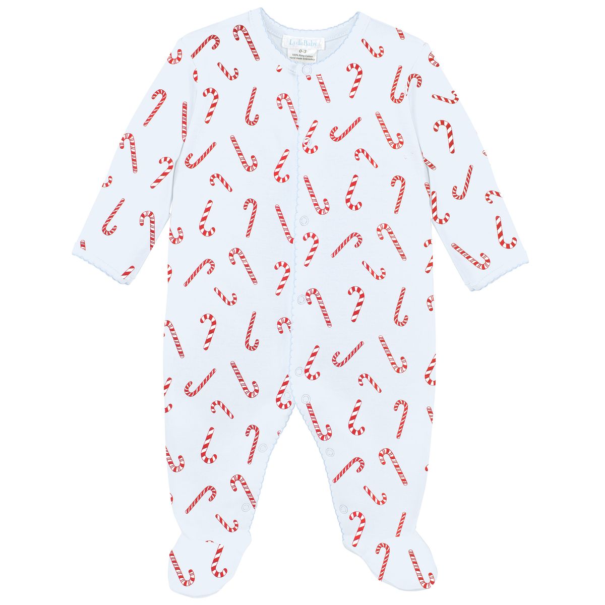 Candy Cane Footie - Blue