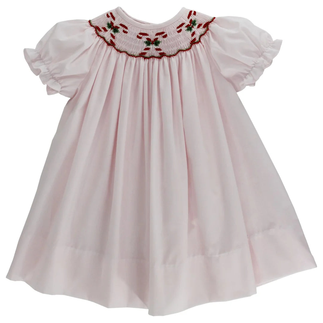 Candy Canes - Bishop Smocked Dress