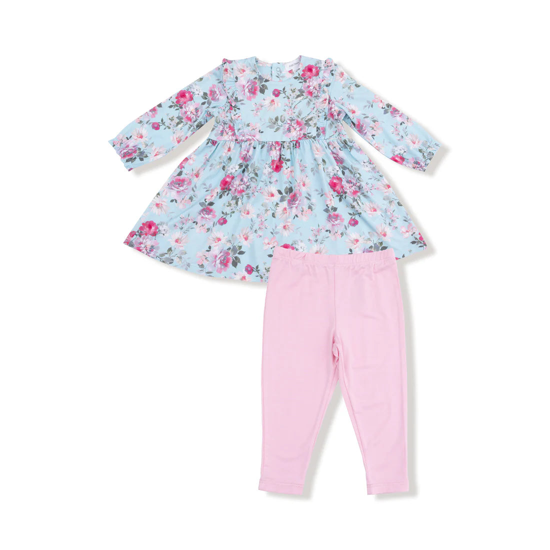 Charlotte Floral Ruffle Long Sleeve Dress + Legging