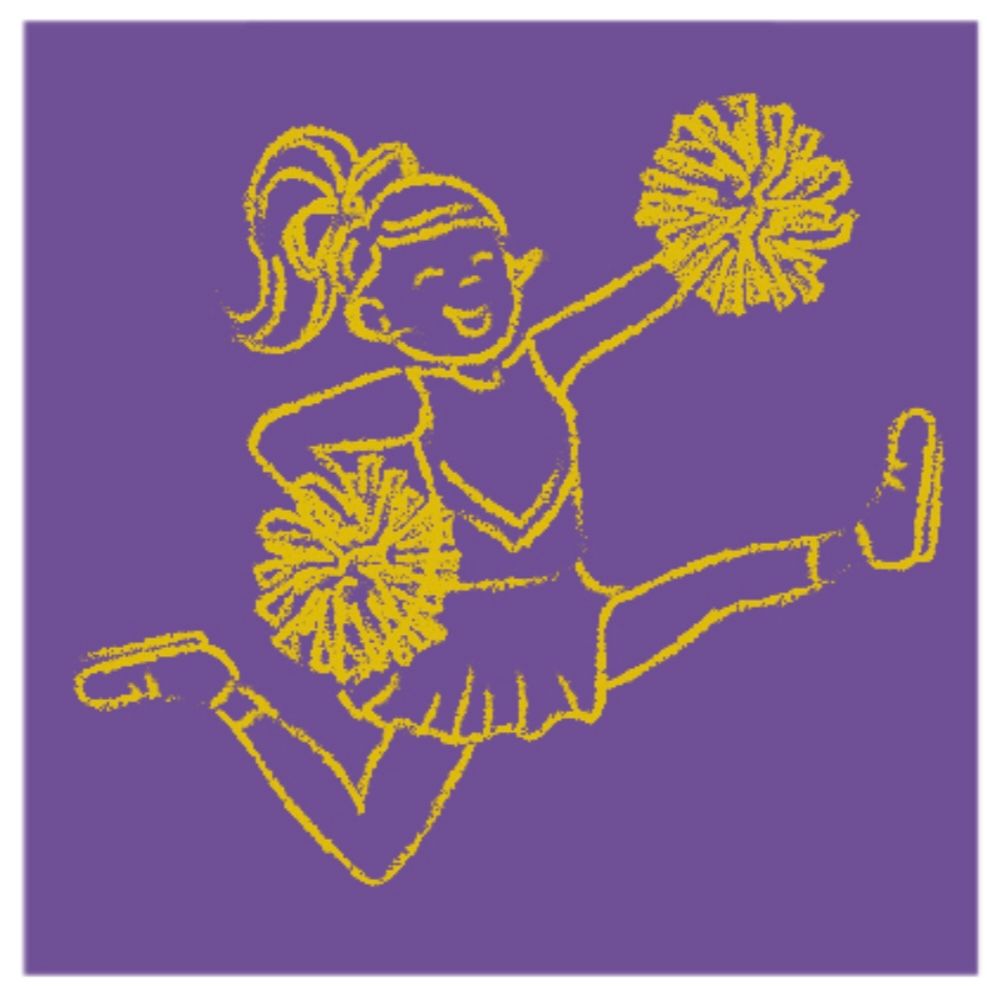 SS Purple/Yellow Cheerleader T-Shirt