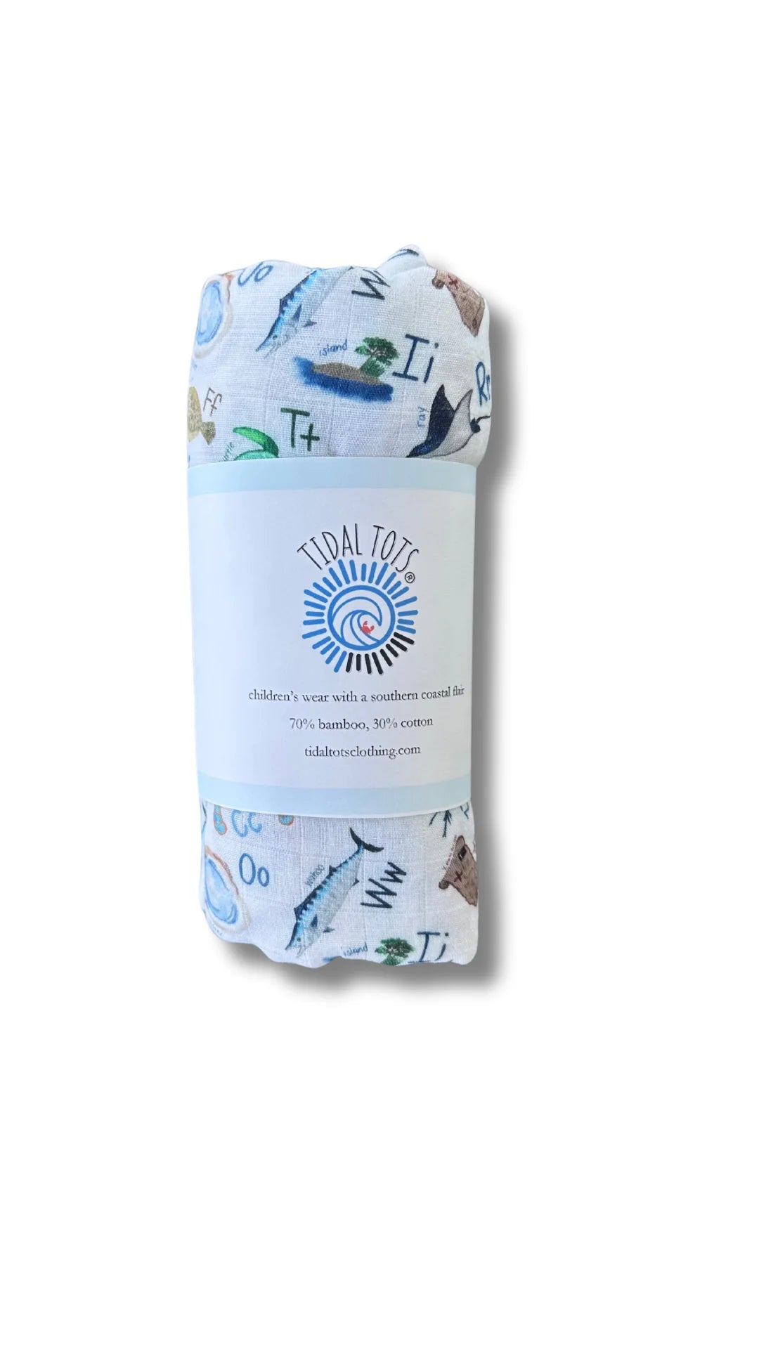Coastal ABC's Lightweight Swaddle Blanket