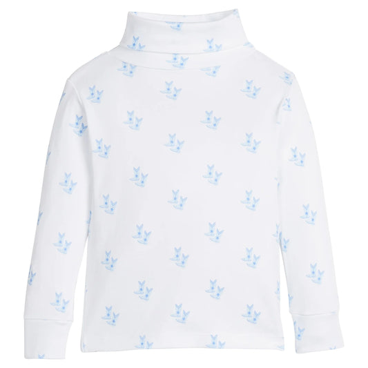 Printed Turtleneck - Blue Cowboy Boots