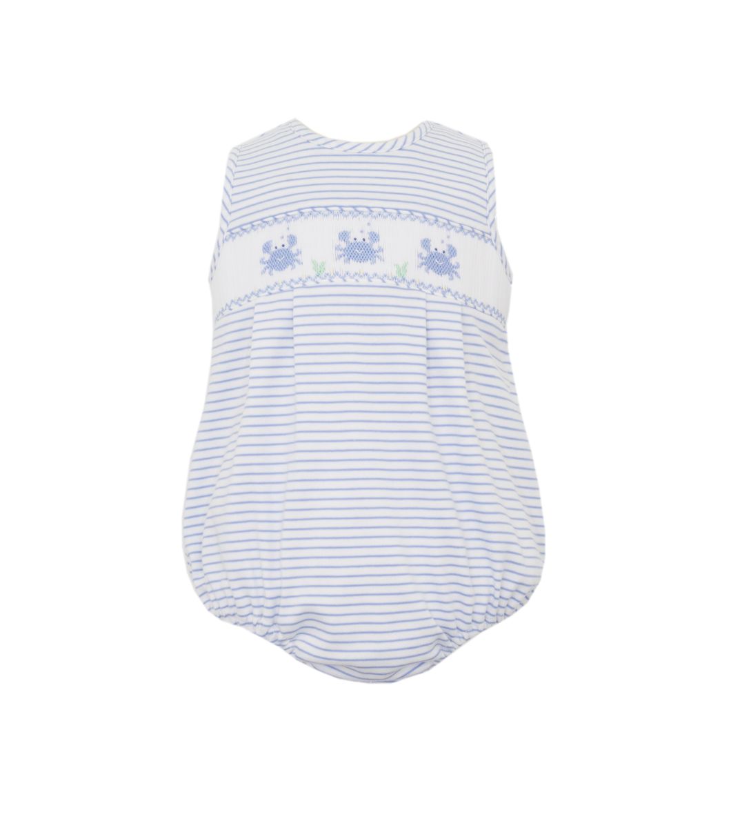 Crab Smocked Striped Bubble