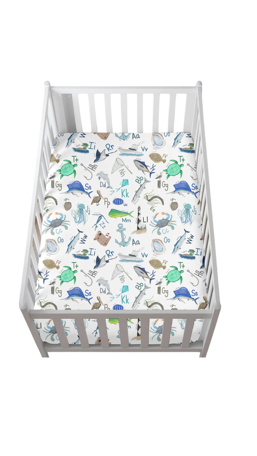 Coastal ABC's Crib Sheet