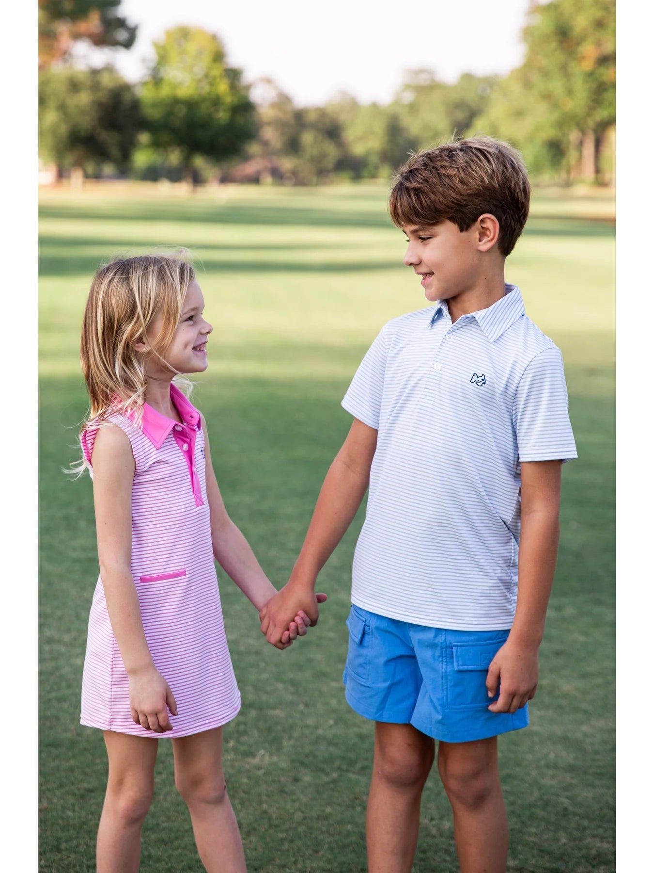 Sleeveless Pro Performance Polo Dress- Fuchsia Pink Stripe