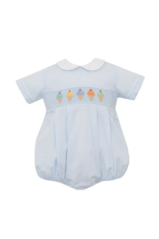 Smocked Ice Cream Bubble - Blue