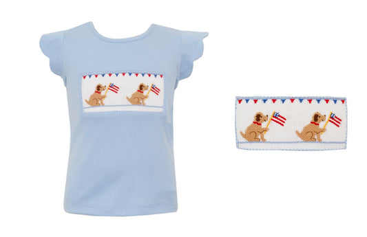 Smocked Patriotic Lab Shirt - Girls