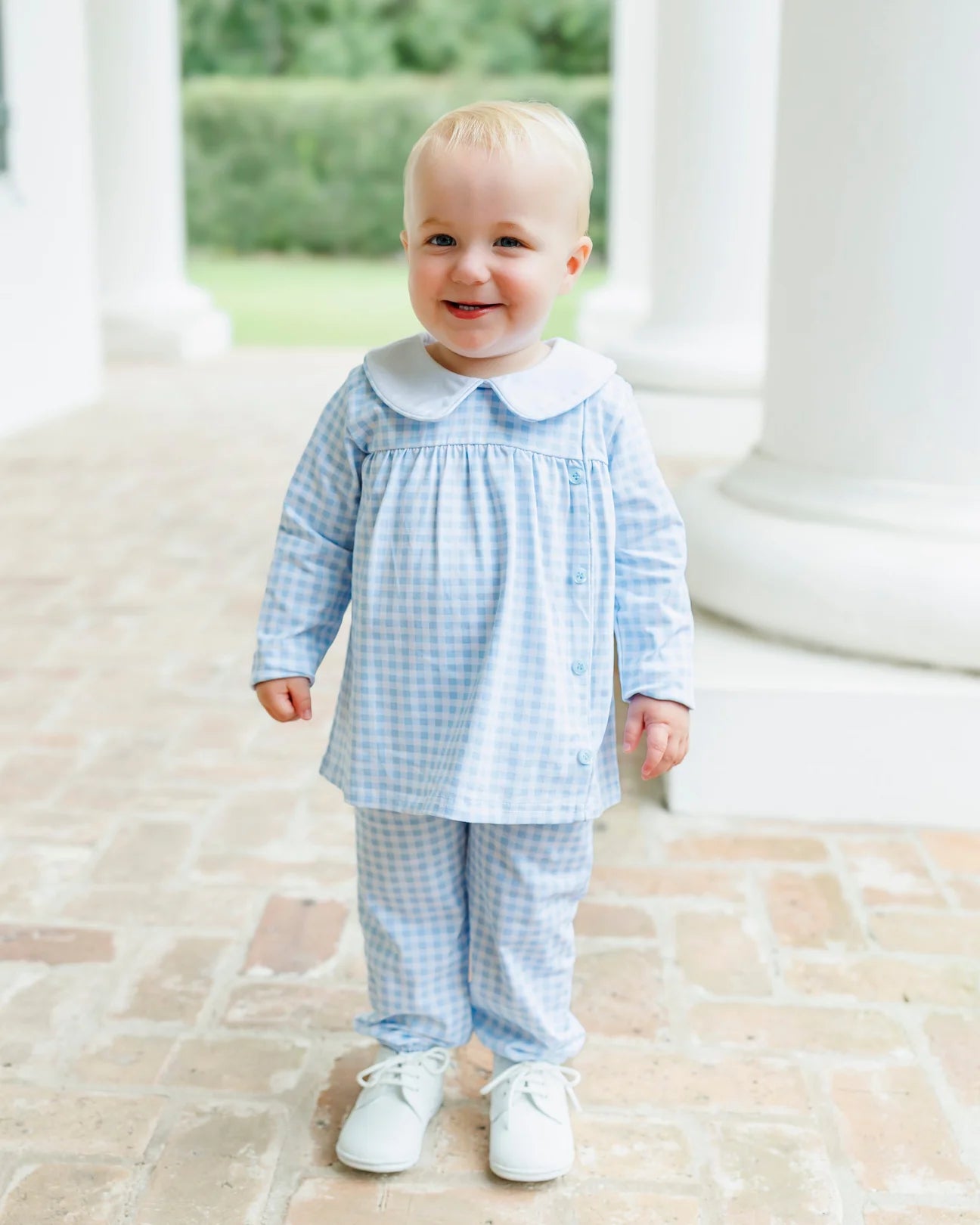 **PRE-ORDER** Liam Bloomer Pant Set - Light Blue Gingham