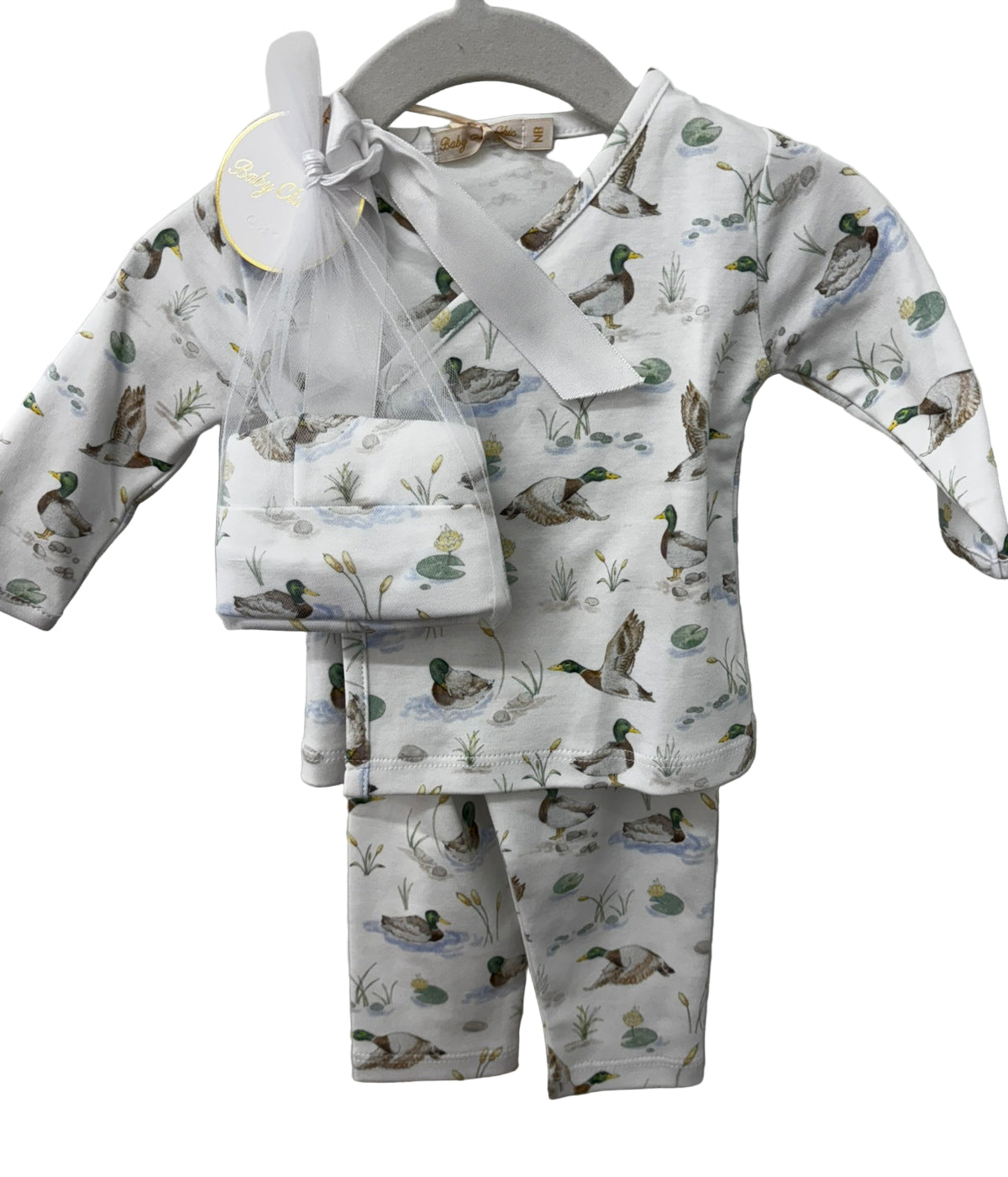 Mallard Ducks Printed take me home w/hat set