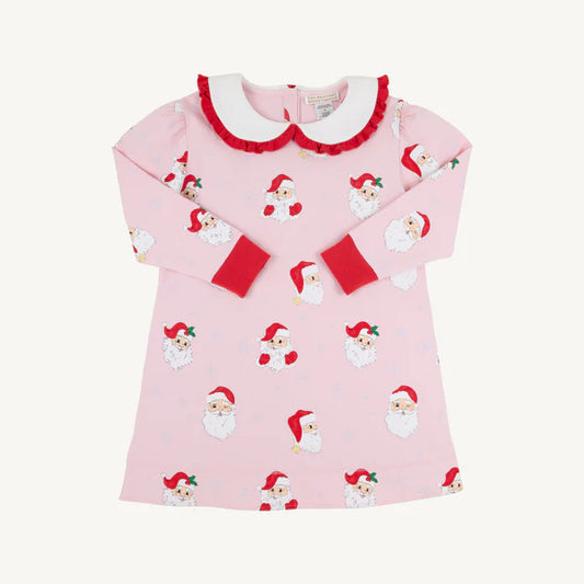 Maude's Ruffle Cassidy Comfy Crewneck Dress - Dear Santa Pink