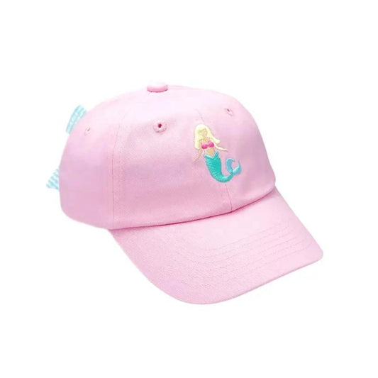 Pink Mermaid Bow Baseball Hat