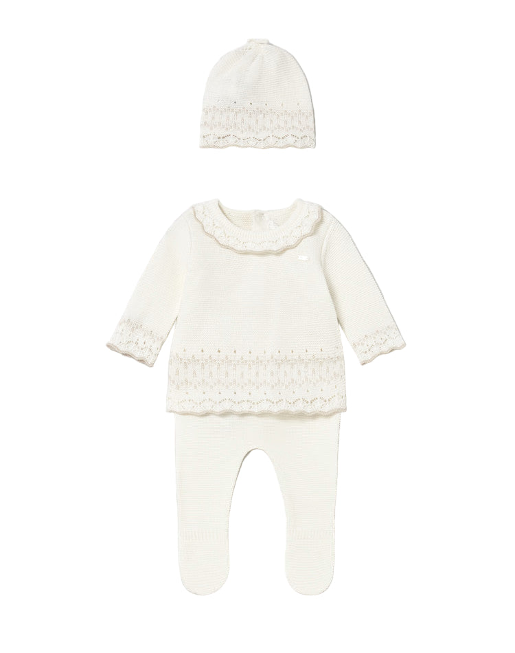 Newborn Girl 3-Piece Knit Set