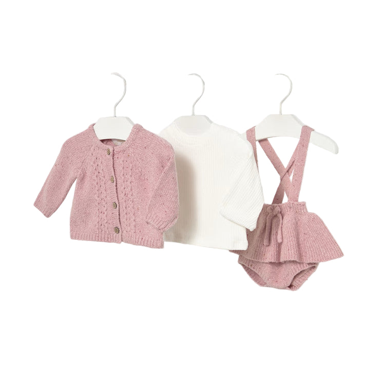 Newborn Girl 3-Piece Knit Set - Orchid