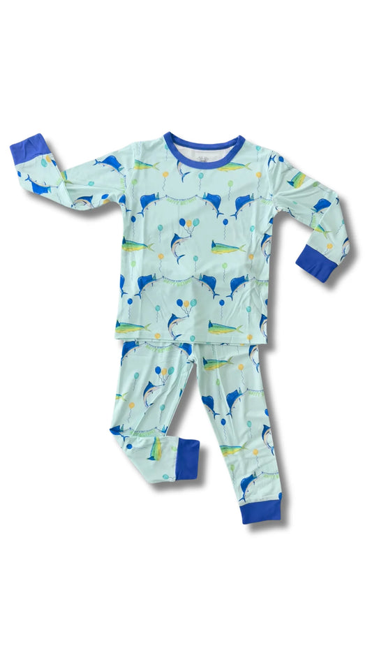 Pelagic Party Blue Two Piece Pajama
