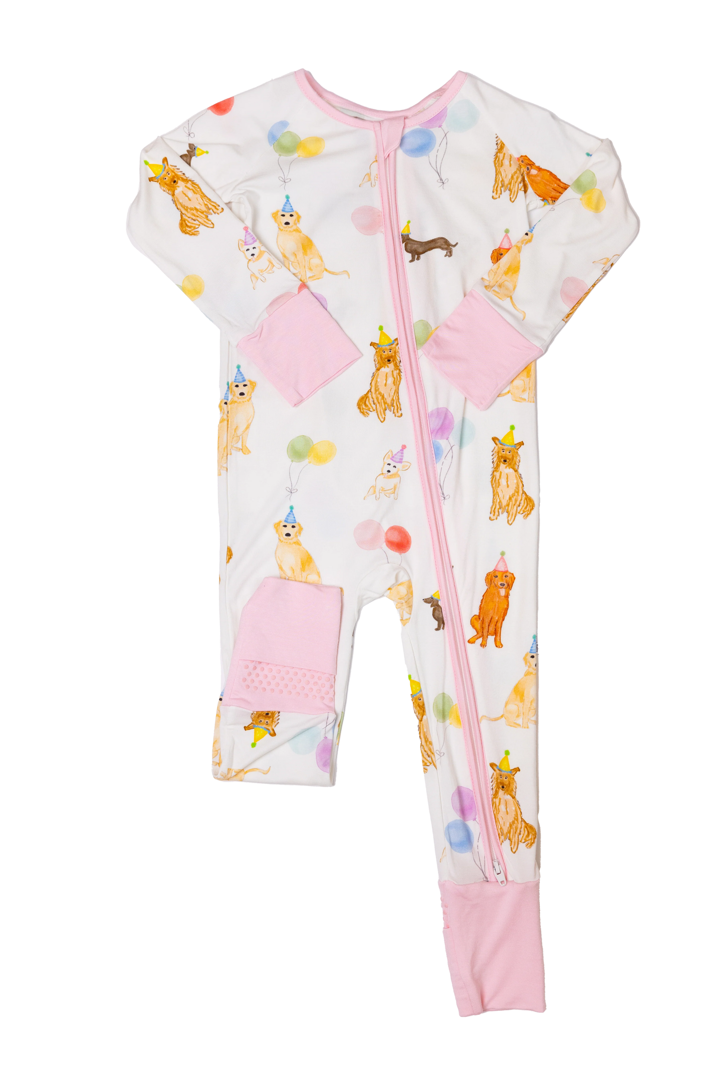 Sleep Romper - Dog Party (Pink)