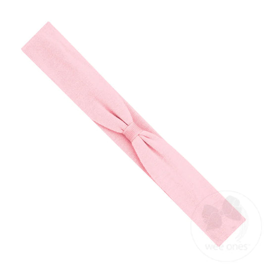 Add-a-Bow Cotton Jersey Baby Girls Hair Wrap - Lt. Pink