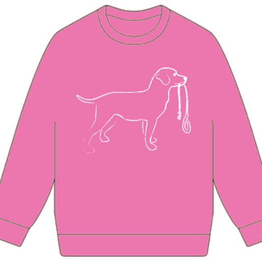 Pink Dog with Leash Sweatshirt