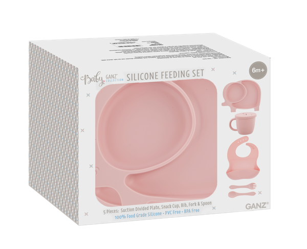 Silicone Feeding Set - Pink (5 pc. set)
