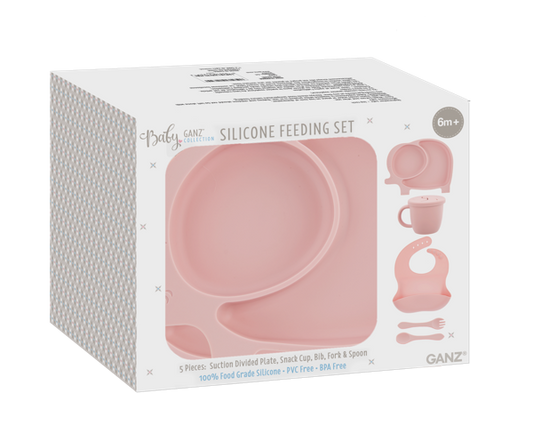 Silicone Feeding Set - Pink (5 pc. set)