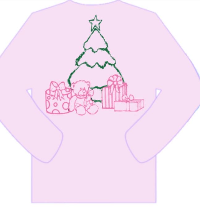LS Pink Christmas Tree with Presents T-Shirt
