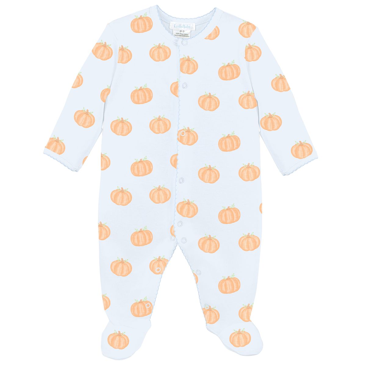 Halloween Pumpkin Footie - Blue
