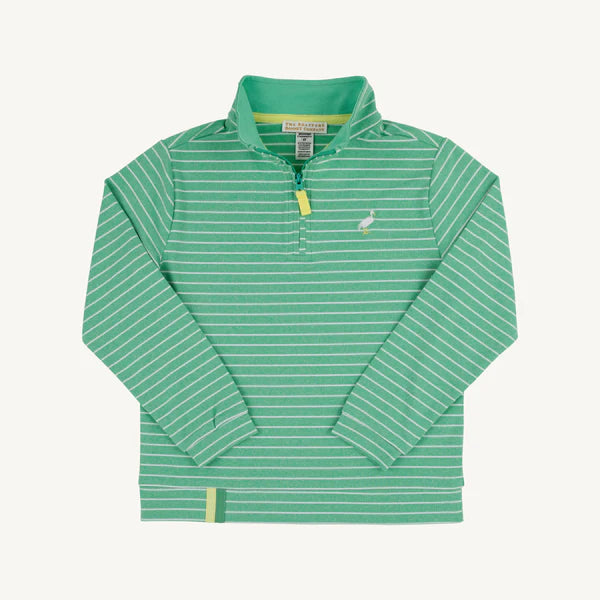 Prepletic™ Hayword Half Zip -Gibson Island Green Stripe