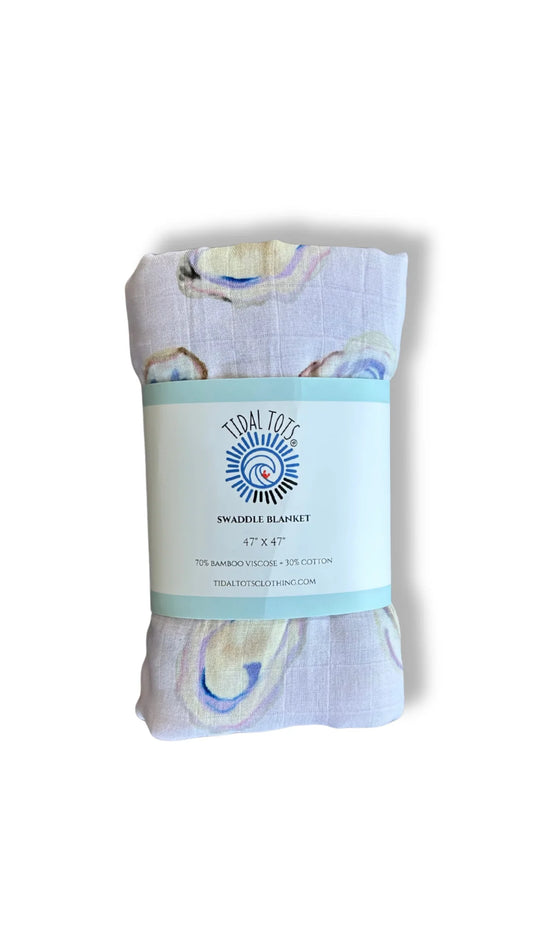 Oyster Roast Purple Lightweight Swaddle Blanket