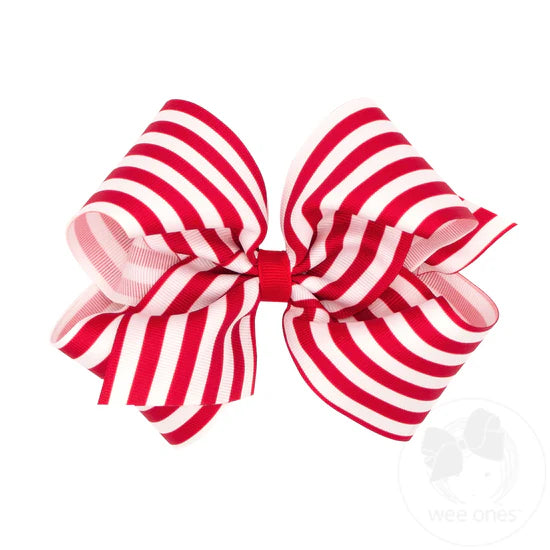 Red and white striped hair bow.