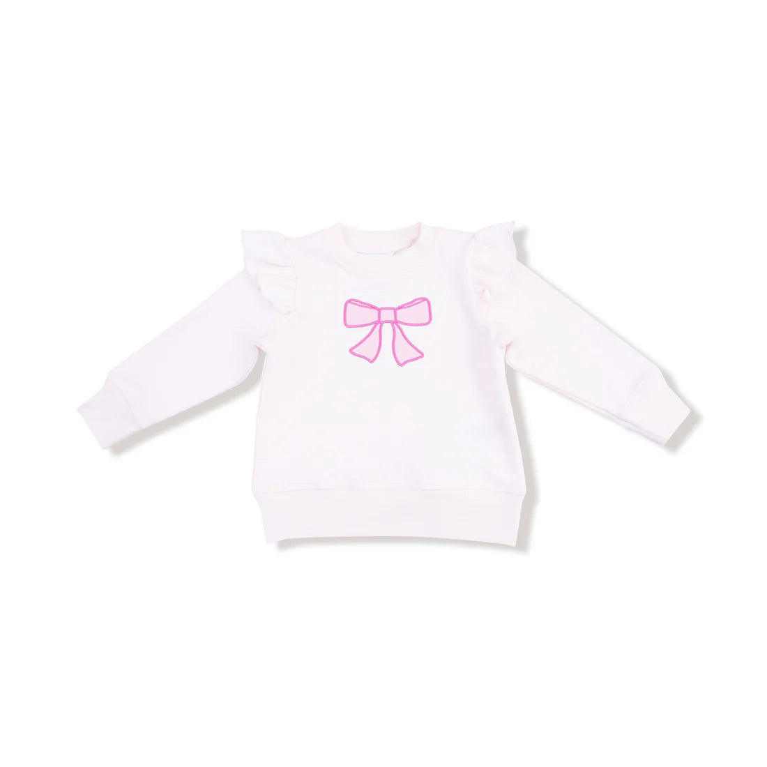 Ruffle Sweatshirt with Bow Applique