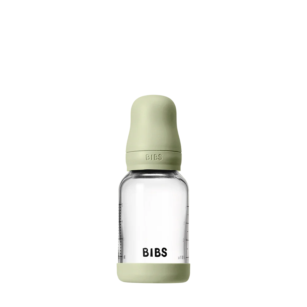 Baby Glass Bottle Set 4oz Latex - Sage (slow flow)
