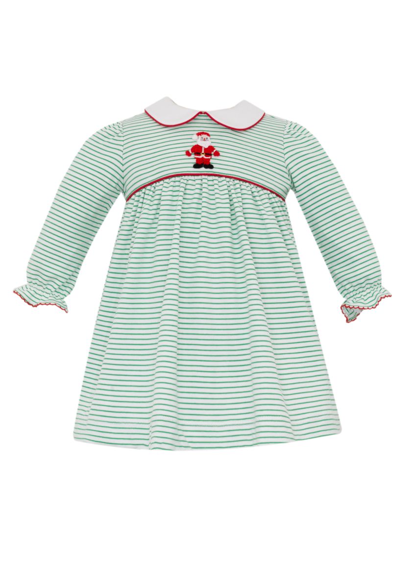 SANTA GIRL´S - Green Stripe Dress