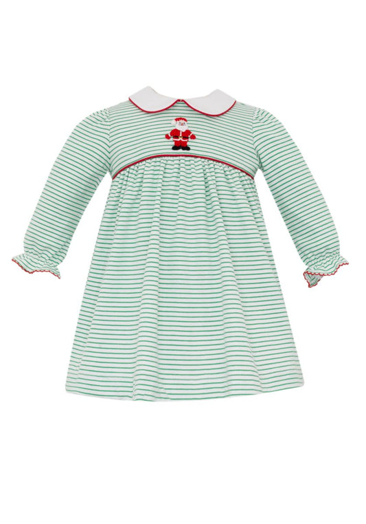 SANTA GIRL´S - Green Stripe Dress