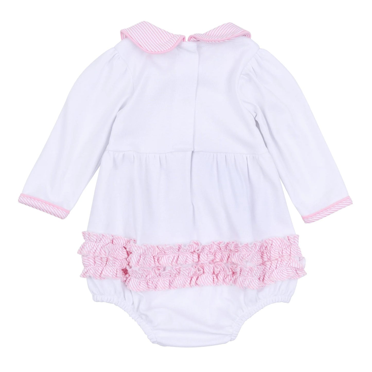 Santa Baby Collared Long Sleeve Bubble - Pink