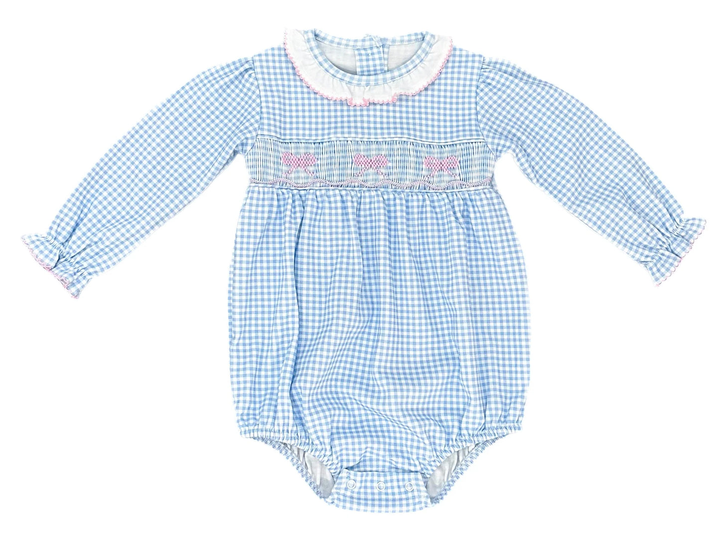 Sara Long Sleeve Bubble, Smocked Bow
