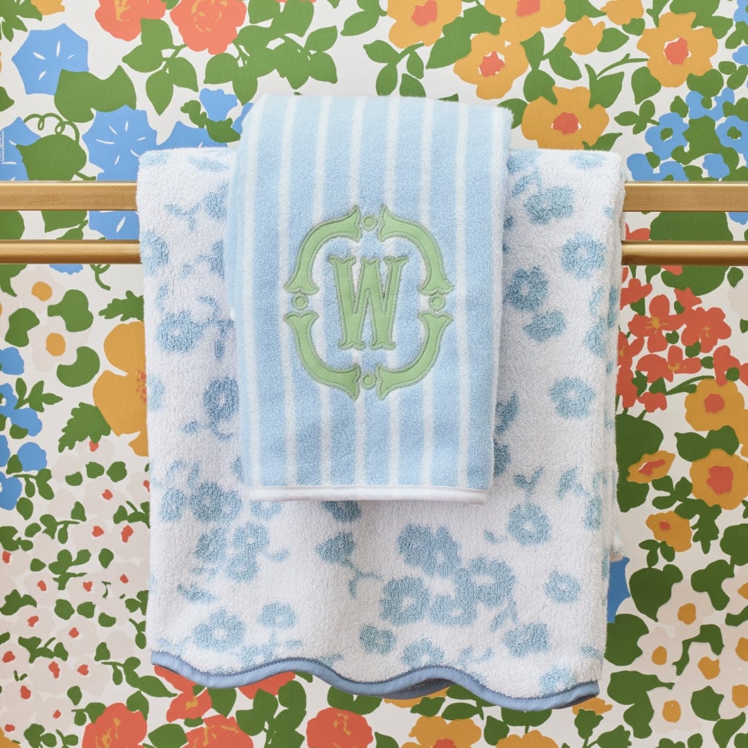 Patterned Scallop Bath Towel - Sea Glass Margot