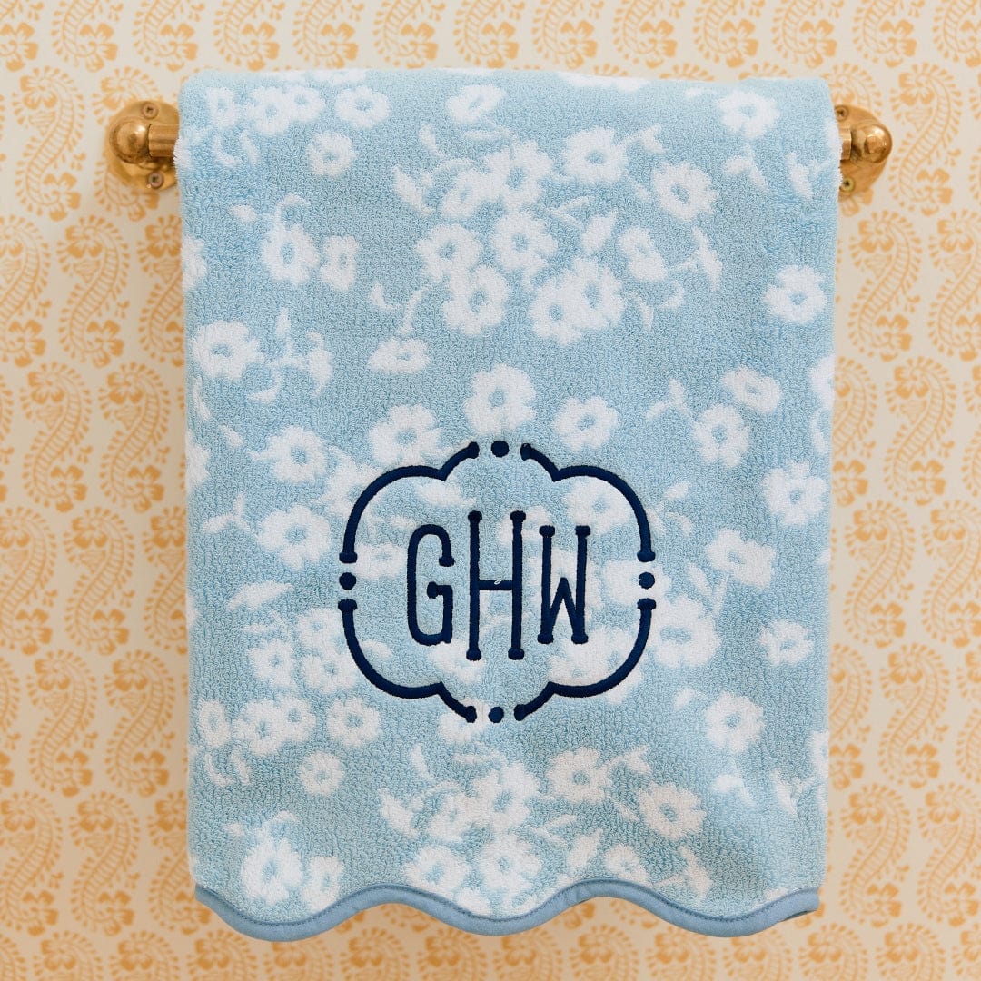 Patterned Scallop Bath Towel - Sea Glass Margot