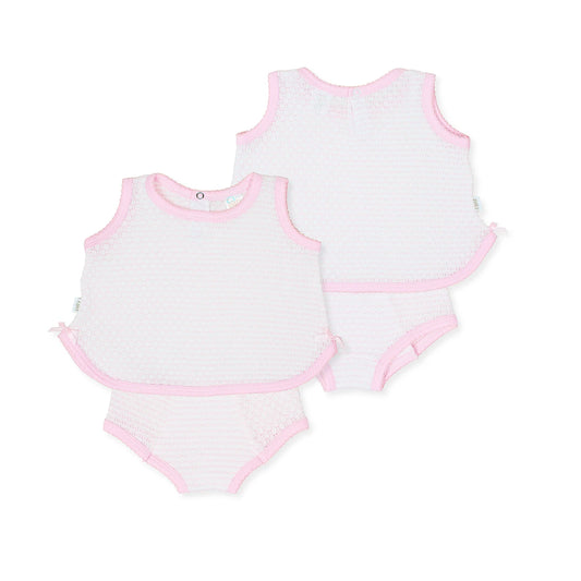 Pinstripe 2 Piece Set - Pink/Pink