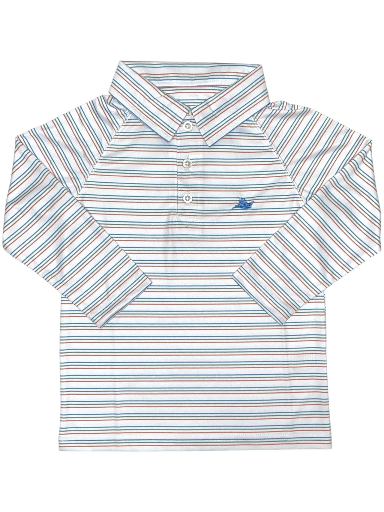 Striped long sleeve polo