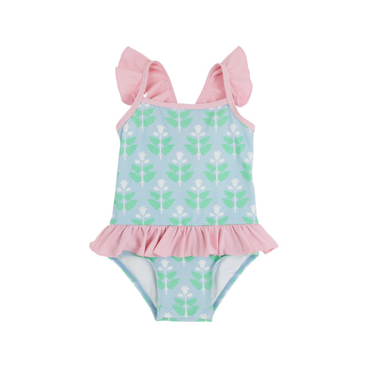 St. Lucia Swim -Hanover Hand Block with Palm Beach Pink