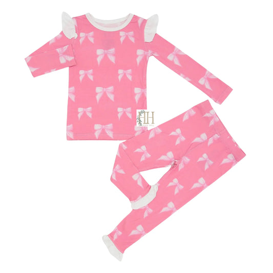Tickled Pink Ruffle Loungewear - Bamboo