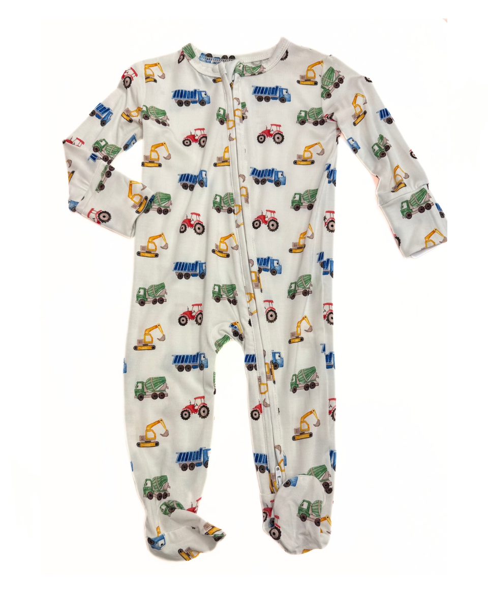 Bamboo Footie with vehicle pattern
