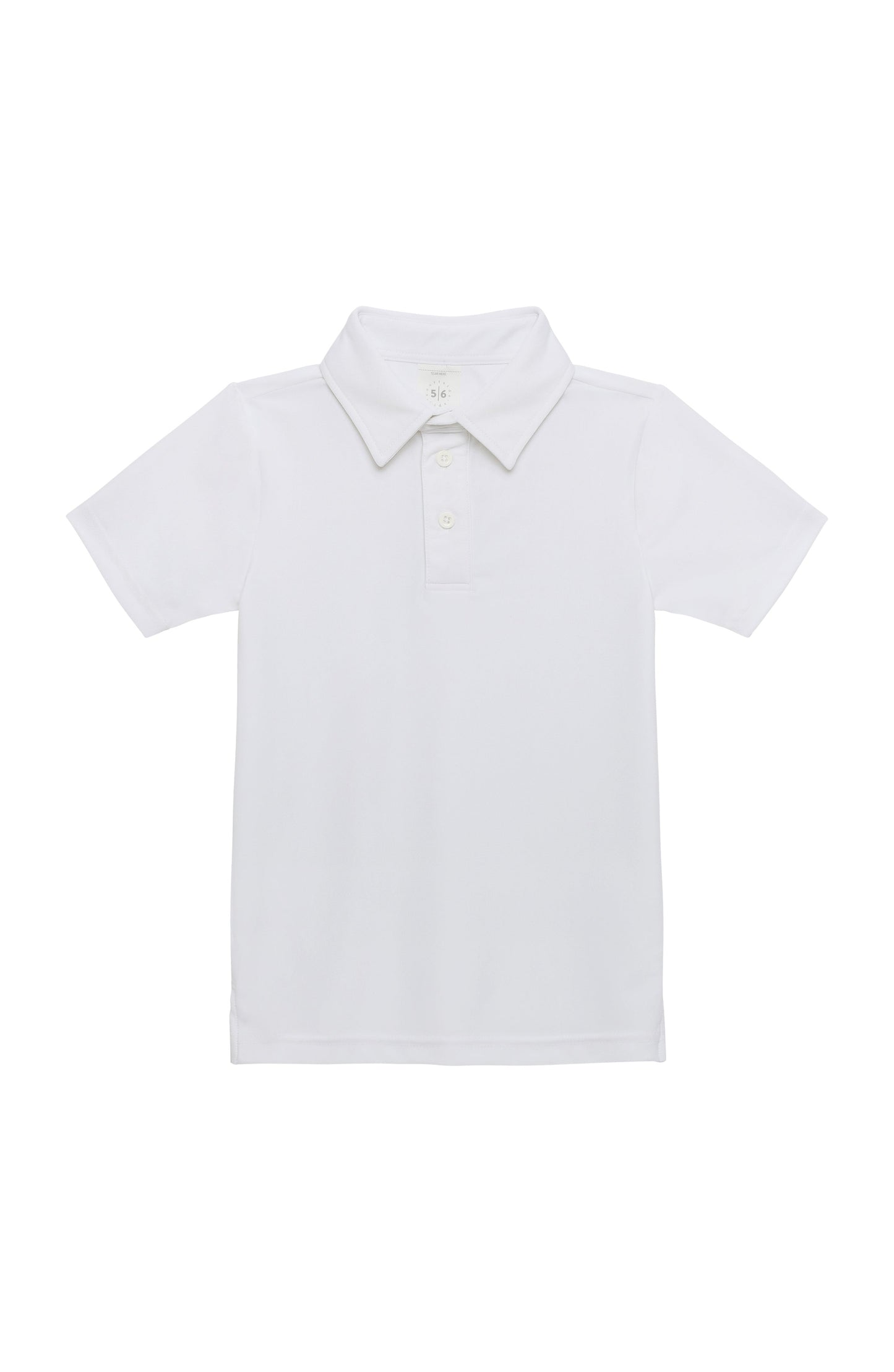white plain performance polo
