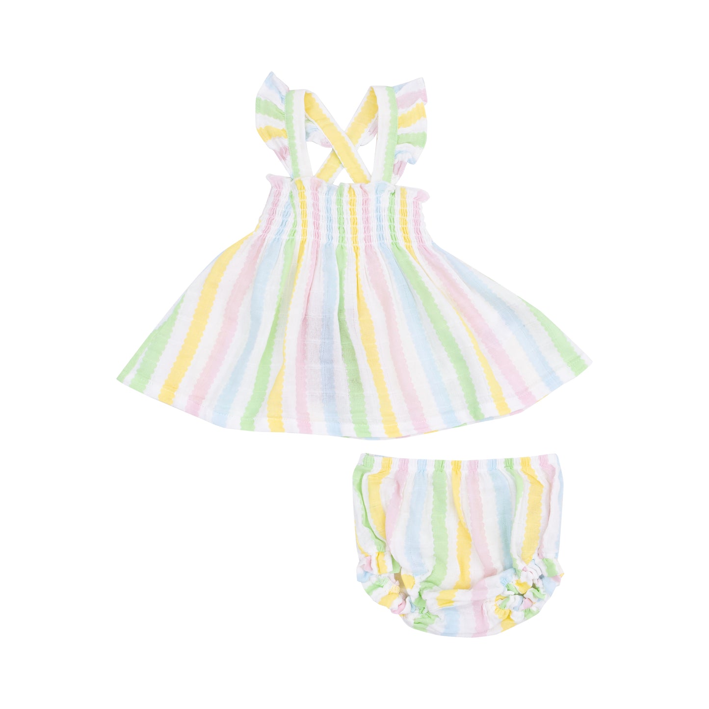 Ric Rac Stripe Ruffle Smocked Top and Diaper Cover